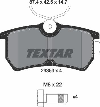 Textar 2335301 - Kit pastiglie freno, Freno a disco www.autoricambit.com