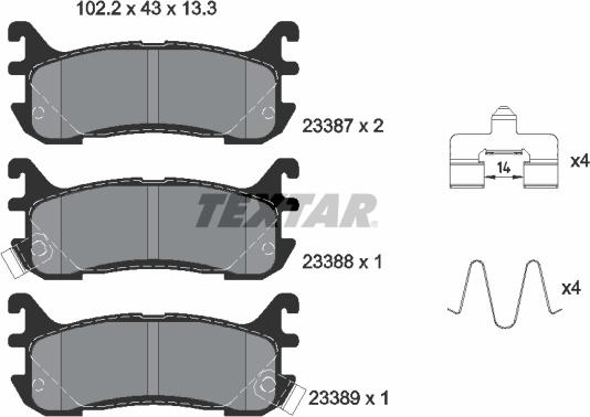 Textar 2338704 - Kit pastiglie freno, Freno a disco www.autoricambit.com