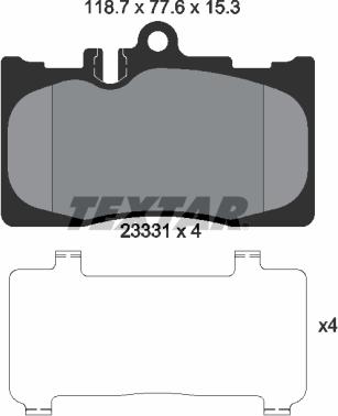 Textar 2333102 - Kit pastiglie freno, Freno a disco www.autoricambit.com