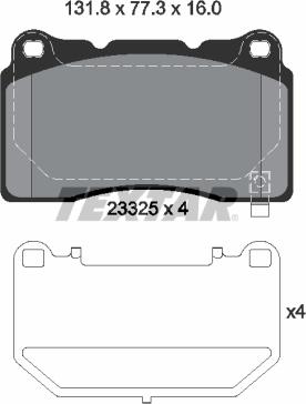 Textar 2332502 - Kit pastiglie freno, Freno a disco www.autoricambit.com