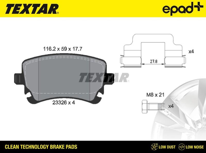 Textar 2332601CP - Kit pastiglie freno, Freno a disco www.autoricambit.com