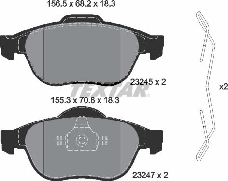 Textar 2324502 - Kit pastiglie freno, Freno a disco www.autoricambit.com