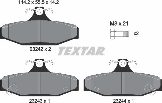 Textar 2324201 - Kit pastiglie freno, Freno a disco www.autoricambit.com