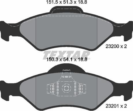 Textar 2320001 - Kit pastiglie freno, Freno a disco www.autoricambit.com