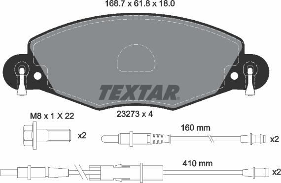 Textar 2327301 - Kit pastiglie freno, Freno a disco www.autoricambit.com