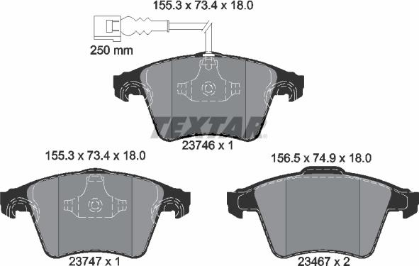 Textar 2374601 - Kit pastiglie freno, Freno a disco www.autoricambit.com