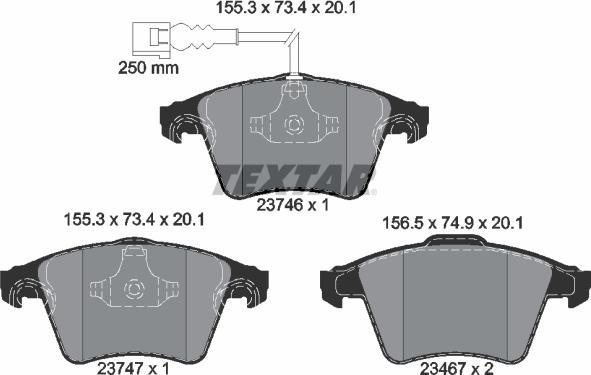 Textar 2374602 - Kit pastiglie freno, Freno a disco www.autoricambit.com