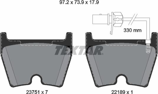 Textar 2375104 - Kit pastiglie freno, Freno a disco www.autoricambit.com