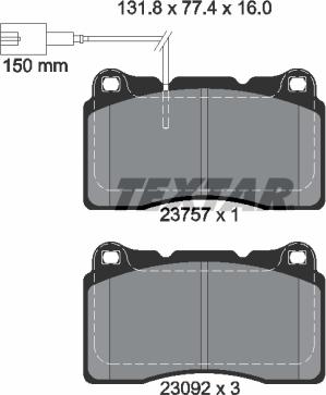 Textar 2375701 - Kit pastiglie freno, Freno a disco www.autoricambit.com