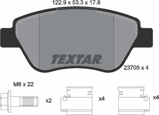 Textar 2370503 - Kit pastiglie freno, Freno a disco www.autoricambit.com