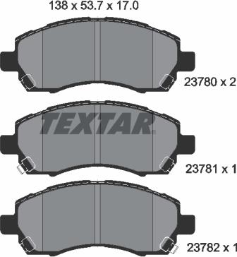 Textar 2378001 - Kit pastiglie freno, Freno a disco www.autoricambit.com