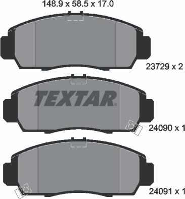 Textar 2372901 - Kit pastiglie freno, Freno a disco www.autoricambit.com