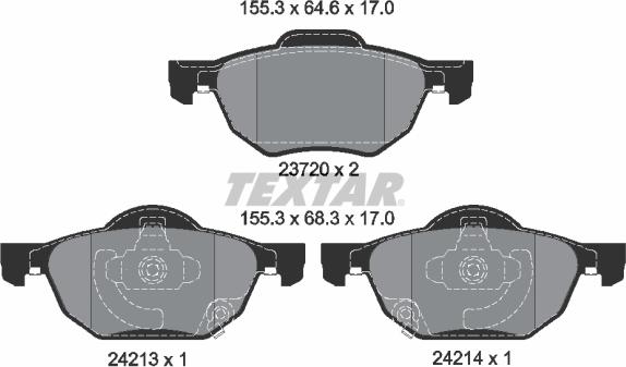 Textar 2372001 - Kit pastiglie freno, Freno a disco www.autoricambit.com