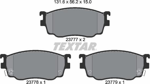 Textar 2377701 - Kit pastiglie freno, Freno a disco www.autoricambit.com