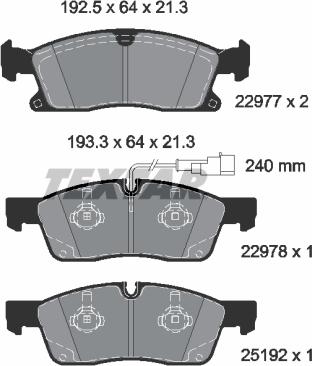 Textar 2297701 - Kit pastiglie freno, Freno a disco www.autoricambit.com