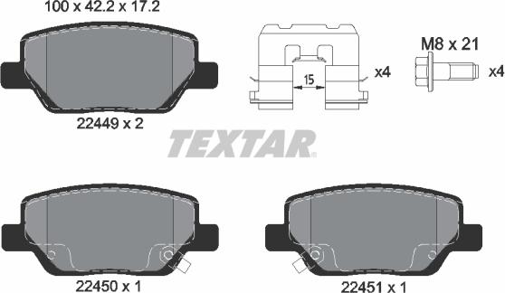 Textar 2244901 - Kit pastiglie freno, Freno a disco www.autoricambit.com