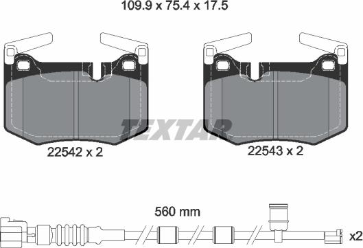 Textar 2254201 - Kit pastiglie freno, Freno a disco www.autoricambit.com