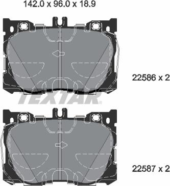 Textar 2258601 - Kit pastiglie freno, Freno a disco www.autoricambit.com