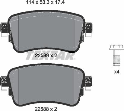 Textar 2258801 - Kit pastiglie freno, Freno a disco www.autoricambit.com