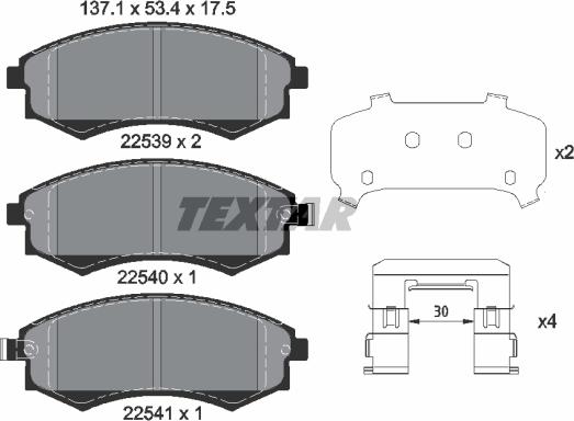 Textar 2253901 - Kit pastiglie freno, Freno a disco www.autoricambit.com