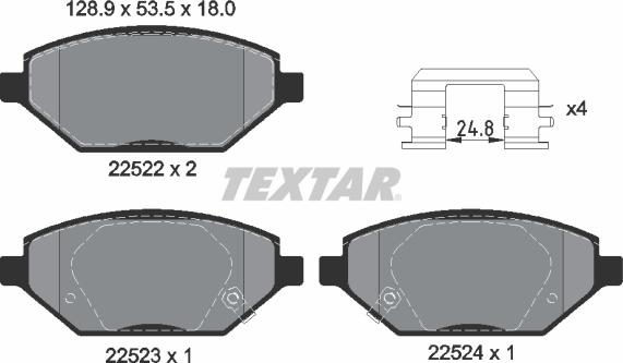 Textar 2252201 - Kit pastiglie freno, Freno a disco www.autoricambit.com