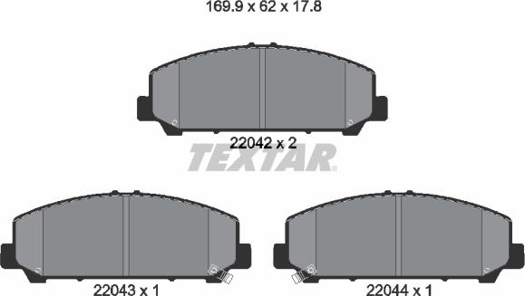 Textar 2204201 - Kit pastiglie freno, Freno a disco www.autoricambit.com