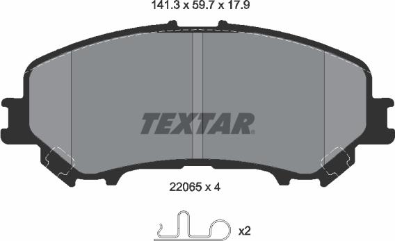 Textar 2206501 - Kit pastiglie freno, Freno a disco www.autoricambit.com