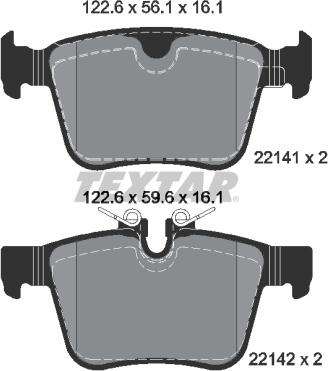 Textar 2214101 - Kit pastiglie freno, Freno a disco www.autoricambit.com