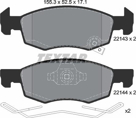 Textar 2214301 - Kit pastiglie freno, Freno a disco www.autoricambit.com