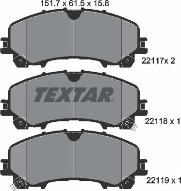 Textar 2211701 - Kit pastiglie freno, Freno a disco www.autoricambit.com