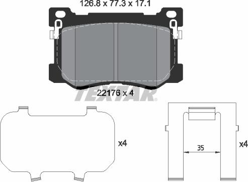 Textar 2217601 - Kit pastiglie freno, Freno a disco www.autoricambit.com