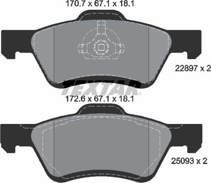 Textar 2289701 - Kit pastiglie freno, Freno a disco www.autoricambit.com