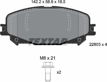 Textar 2280301 - Kit pastiglie freno, Freno a disco www.autoricambit.com