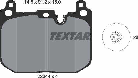 Textar 2234401 - Kit pastiglie freno, Freno a disco www.autoricambit.com