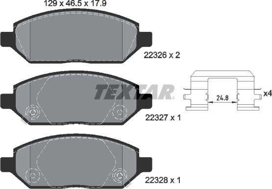 Textar 2232601 - Kit pastiglie freno, Freno a disco www.autoricambit.com