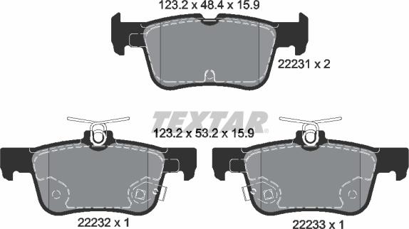 Textar 2223101 - Kit pastiglie freno, Freno a disco www.autoricambit.com