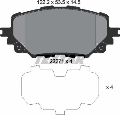 Textar 2227101 - Kit pastiglie freno, Freno a disco www.autoricambit.com