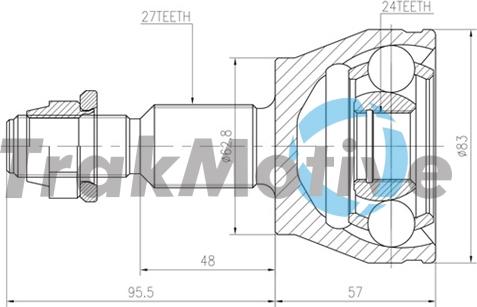 TrakMotive 40-0802 - Kit giunti, Semiasse www.autoricambit.com