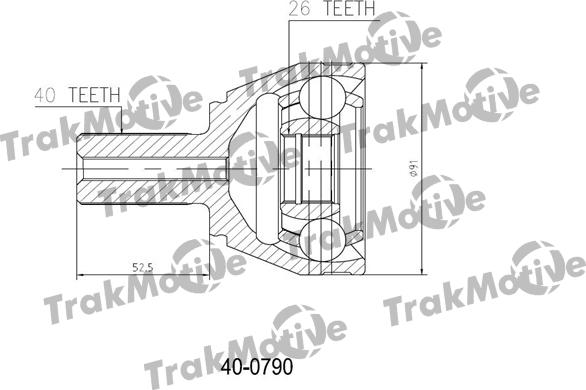 TrakMotive 40-0790 - Kit giunti, Semiasse www.autoricambit.com