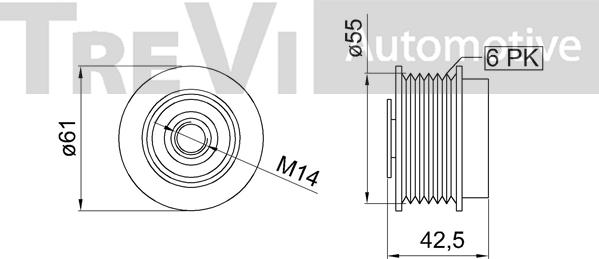 Trevi Automotive AP1211 - Puleggia cinghia, Alternatore www.autoricambit.com