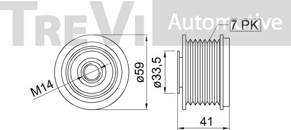 Trevi Automotive AP1228 - Puleggia cinghia, Alternatore www.autoricambit.com