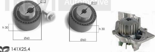 Trevi Automotive KD1007HP - Pompa acqua + Kit cinghie dentate www.autoricambit.com