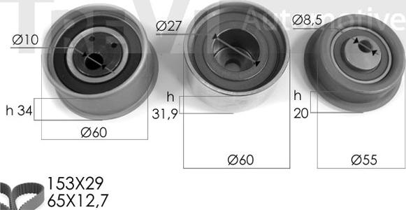 Trevi Automotive KD1035 - Kit cinghie dentate www.autoricambit.com