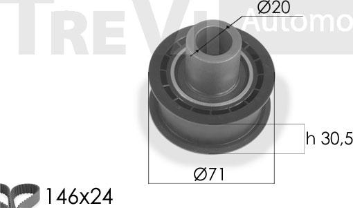 Trevi Automotive KD1128 - Kit cinghie dentate www.autoricambit.com