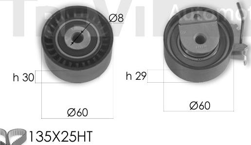 Trevi Automotive KD1365HP - Pompa acqua + Kit cinghie dentate www.autoricambit.com