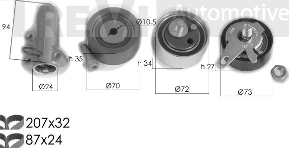 Trevi Automotive KD1296 - Kit cinghie dentate www.autoricambit.com