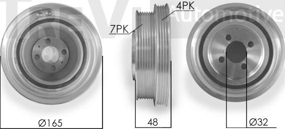 Trevi Automotive PC1042 - Puleggia cinghia, Albero a gomiti www.autoricambit.com