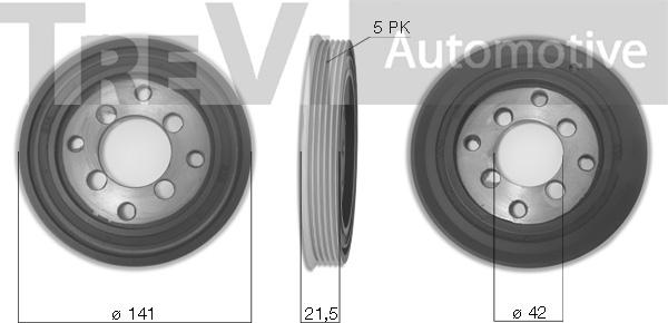 Trevi Automotive PC1057 - Puleggia cinghia, Albero a gomiti www.autoricambit.com