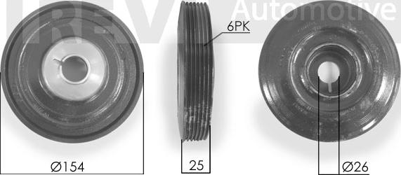 Trevi Automotive PC1061 - Puleggia cinghia, Albero a gomiti www.autoricambit.com