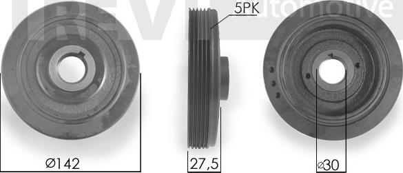 Trevi Automotive PC1005 - Puleggia cinghia, Albero a gomiti www.autoricambit.com